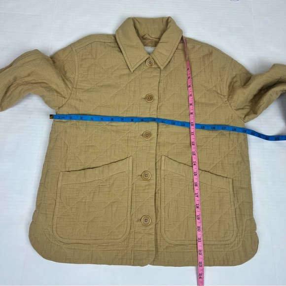 Madewell Quilted Lightspun Cropped Shirt-Jacket XS Desert Dune - Picture 8 of 12